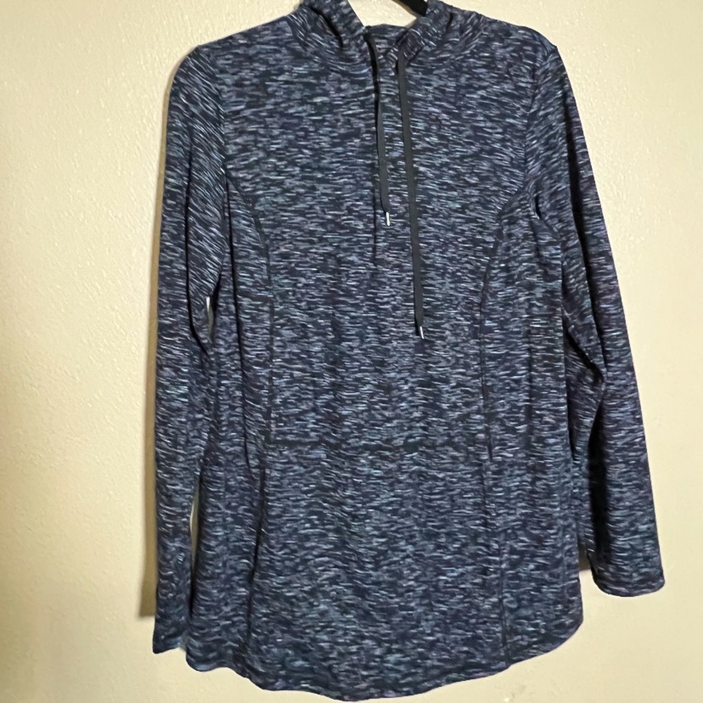 J. Jill‎ Black and Blue Performance Hoodie size Medium Tall